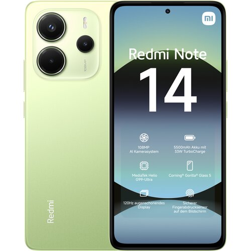Xiaomi Redmi Note 14 Dual Sim 8GB RAM (lime green) - 256 GB - DE